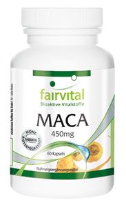 MACA 450mg - Der offizielle Name lautet Lepidium Meyenii. Diese Maca ist bei Fairvital erhältlich.