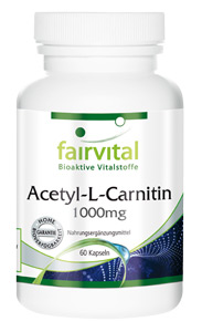 Acetyl-L-Carnitin 1000mg - Acetyl-L-Carnitin (ALC) kommt natürlicherweise im menschlichen Körper vor. Besonders hoch ist der Gehalt im Herz, in der Muskulatur und im Hoden.