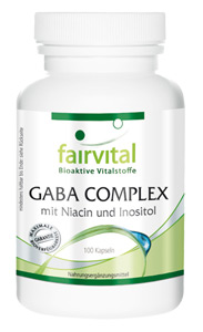 GABA COMPLEX mit Niacin und Inositol - In der heutigen schnelllebigen Zeit zu leben, bedeutet auch ein hohes Stresslevel zu bewältigen. Vor allen Dingen ist schnelles und komplexes Denken gefordert. Gaba Complex besteht aus drei wichtigen Bestandteilen für ein gesundes Nervensystem bzw. Gehirn.