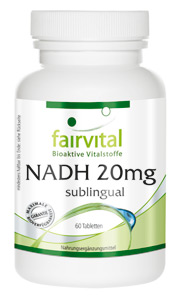 NADH 20mg sublingual - Dieses NADH ist besonders schnell im Körper verfügbar, da es direkt über die Mundschleimhaut aufgenommen wird.