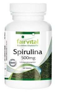 Spirulina 500mg mit wertvollen Vitalstoffen und Proteinen
