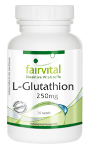 L-Glutathion 250mg L-Glutathion: Schützt vor freien Radikalen und reaktiviert oxidativ verbrauchtes Vitamin C und E